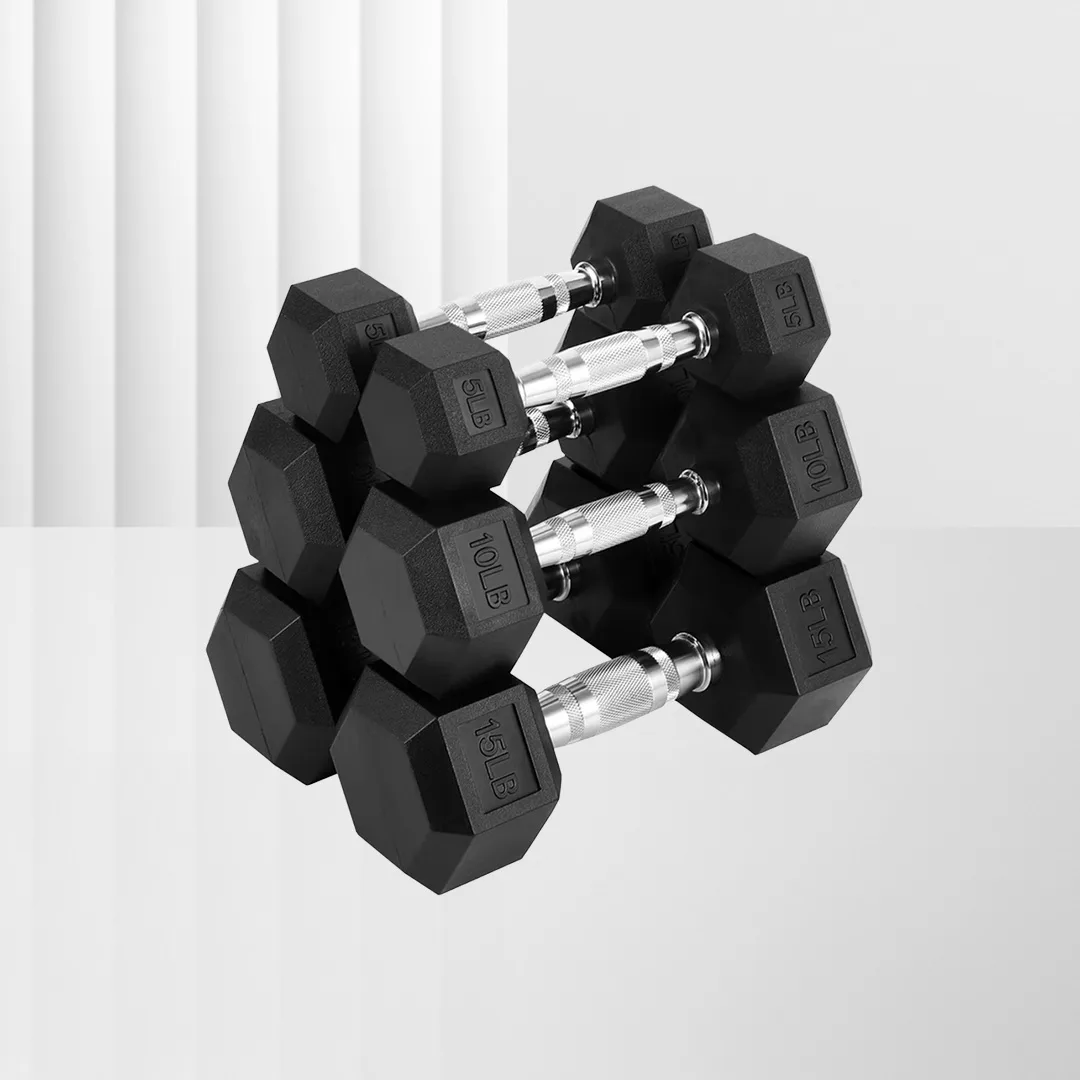 IRONFIT Hex Rubber Coated Dumbbell