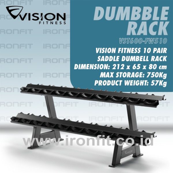 10 Pair Saddle Dumbell Rack VISION - VST600-FW510